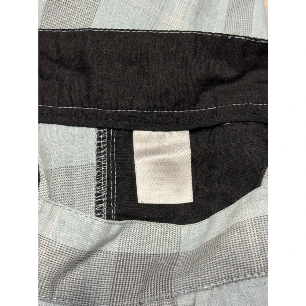 Billabong Shorts Mens 31 Woven Plaid Blue Gray Double Standard Surf Skate VTG